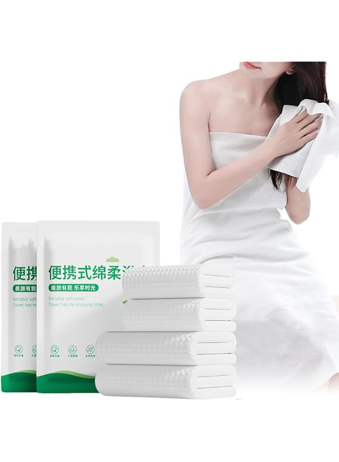 The Bros 5 Pack Travel Disposable Towels Set,Portable Bath Towel & Face Towel Independent Packaging,Soft Thicken Cotton Towels,Super Absorbent Bath Towel Comfortable Wash Towel for Hotel Spa Gym Beach - Image 1