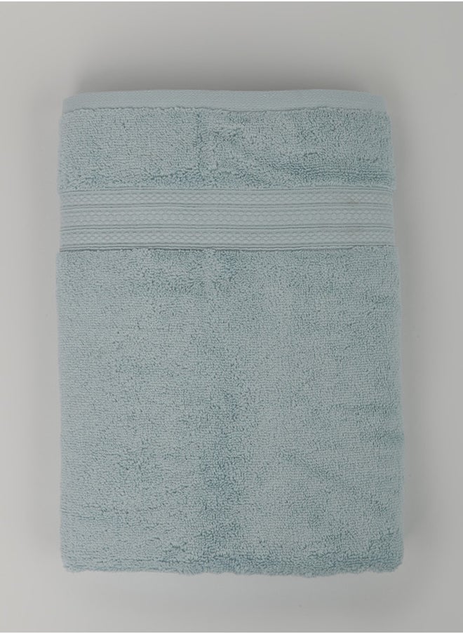 White Rose 4 Piece Bathroom Towel Set -HARMONY - 650 GSM - 100% Cotton Terry - 2 Bath Towel 70X140 cm & 2 Hand Towel 50x90 cm-Premium Touch-Quick Dry - Super Absorbent-Light Blue  - Image 5