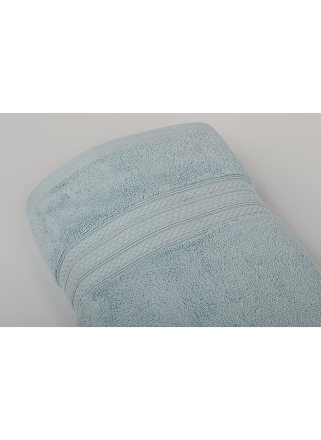 White Rose 4 Piece Bathroom Towel Set -HARMONY - 650 GSM - 100% Cotton Terry - 2 Bath Towel 70X140 cm & 2 Hand Towel 50x90 cm-Premium Touch-Quick Dry - Super Absorbent-Light Blue  - Image 4