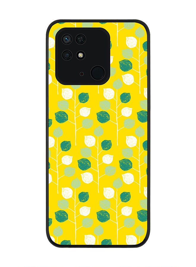 Stylizedd Rugged Black edge case for Redmi 10C 4G  Slim fit Soft Case Flexible Rubber Edges Anti Drop TPU Gel Thin Cover - Summer Leaves - Image 1