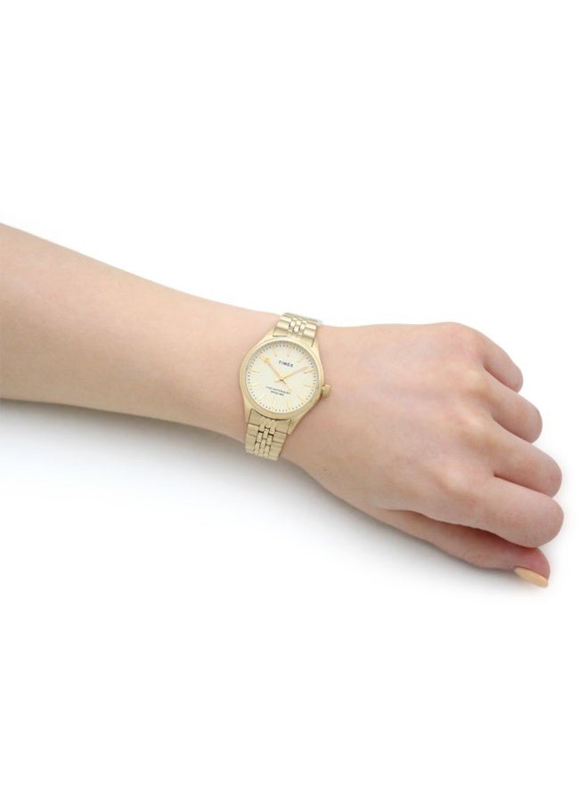 تيميكس ساعة TIMEX للنساء بهيكل من الفولاذ المقاوم للصدأ الذهبي وسوار من الفولاذ المقاوم للصدأ الذهبي - Image 5