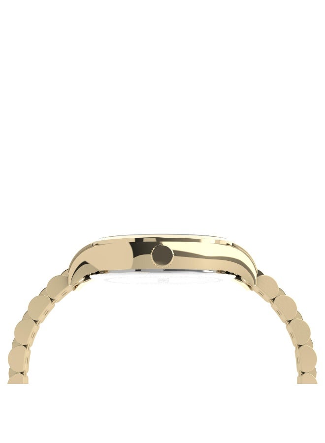 تيميكس ساعة TIMEX للنساء بهيكل من الفولاذ المقاوم للصدأ الذهبي وسوار من الفولاذ المقاوم للصدأ الذهبي - Image 2