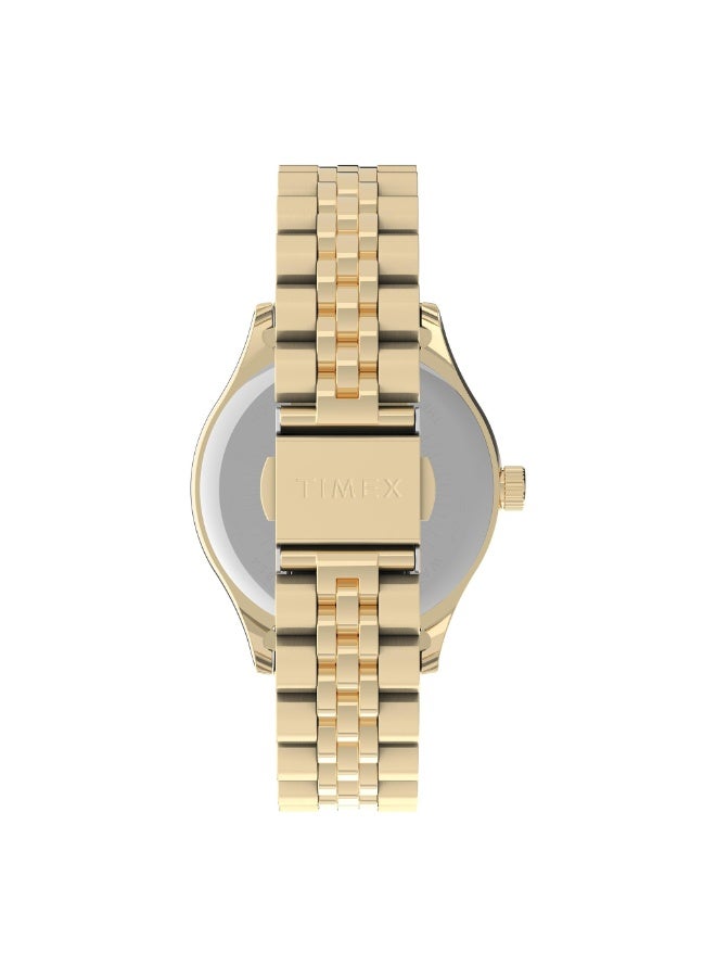 تيميكس ساعة TIMEX للنساء بهيكل من الفولاذ المقاوم للصدأ الذهبي وسوار من الفولاذ المقاوم للصدأ الذهبي - Image 3
