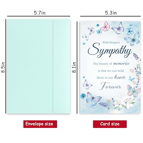 Bewoow Sympathy Card for Loss of Loved One, Heartfelt Condolence Card, Comforting Bereavement Greeting for Family Friends, Deepest Sympathy Gift Cards with envelopes - Image 2