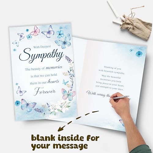 Bewoow Sympathy Card for Loss of Loved One, Heartfelt Condolence Card, Comforting Bereavement Greeting for Family Friends, Deepest Sympathy Gift Cards with envelopes - Image 3