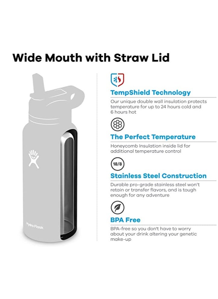 Hydro Flask 32 oz Wide Mouth with Straw Lid Stainless Steel Reusable Water Bottle Clementine - Vacuum Insulated, Dishwasher Safe, BPA-Free, Non-Toxic  - Image 2