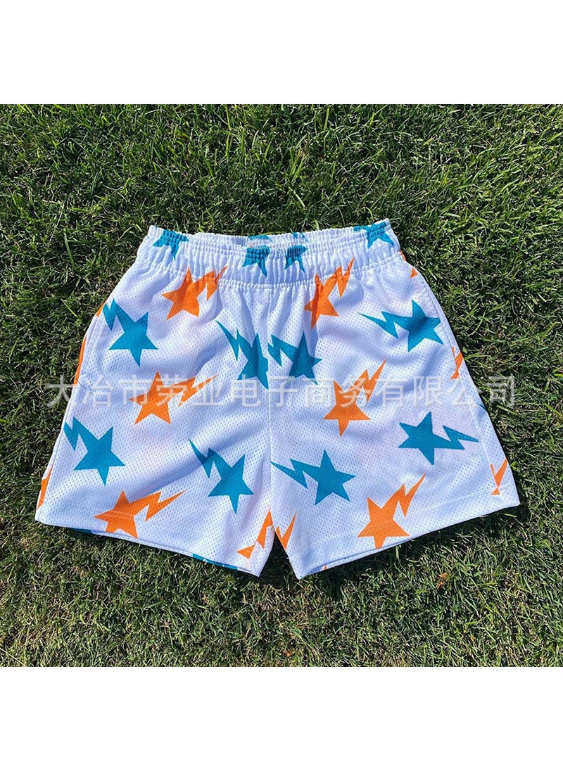 Generic New American Style Shorts Casual Men's and Women's Fitness Men's Muscle Sports Pants Trendy Beach Pants Mesh Breathable Shorts  - Image 1
