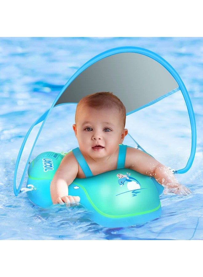 LAYCOL Baby Swimming Float With Upf50+ Sun Canopy Baby Floats For Pool No Flip Overbaby Pool For Baby Age Of 3-36 Months (Blue, L) - Image 1