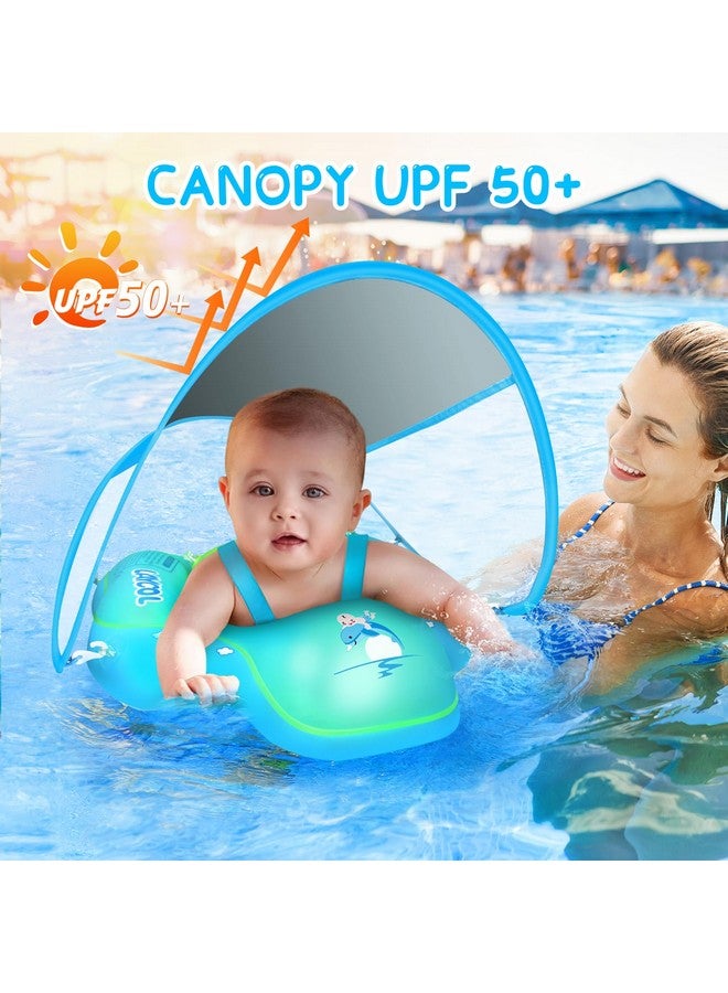 LAYCOL Baby Swimming Float With Upf50+ Sun Canopy Baby Floats For Pool No Flip Overbaby Pool For Baby Age Of 3-36 Months (Blue, L) - Image 2