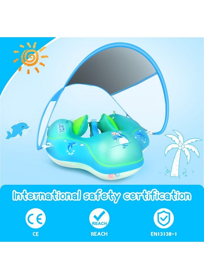 LAYCOL Baby Swimming Float With Upf50+ Sun Canopy Baby Floats For Pool No Flip Overbaby Pool For Baby Age Of 3-36 Months (Blue, L) - Image 4