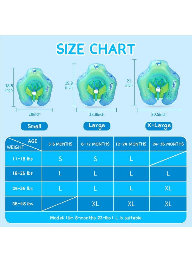 LAYCOL Baby Swimming Float With Upf50+ Sun Canopy Baby Floats For Pool No Flip Overbaby Pool For Baby Age Of 3-36 Months (Blue, L) - Image 5