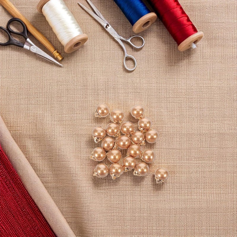DOITOOL 30pcs Round Pearl Buttons for Shirts and Sweaters, Beige 10mm Shank Sewing Buttons for Men’s Clothing DIY Craft Supplies - Image 4