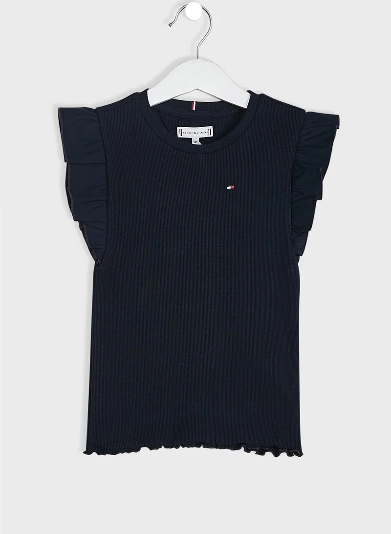 TOMMY HILFIGER Kids Ruffle Rib Top