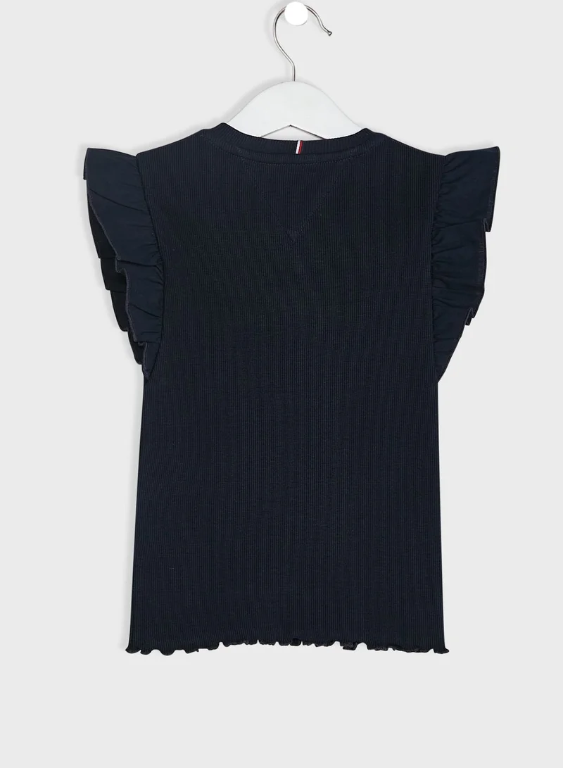 TOMMY HILFIGER Kids Ruffle Rib Top