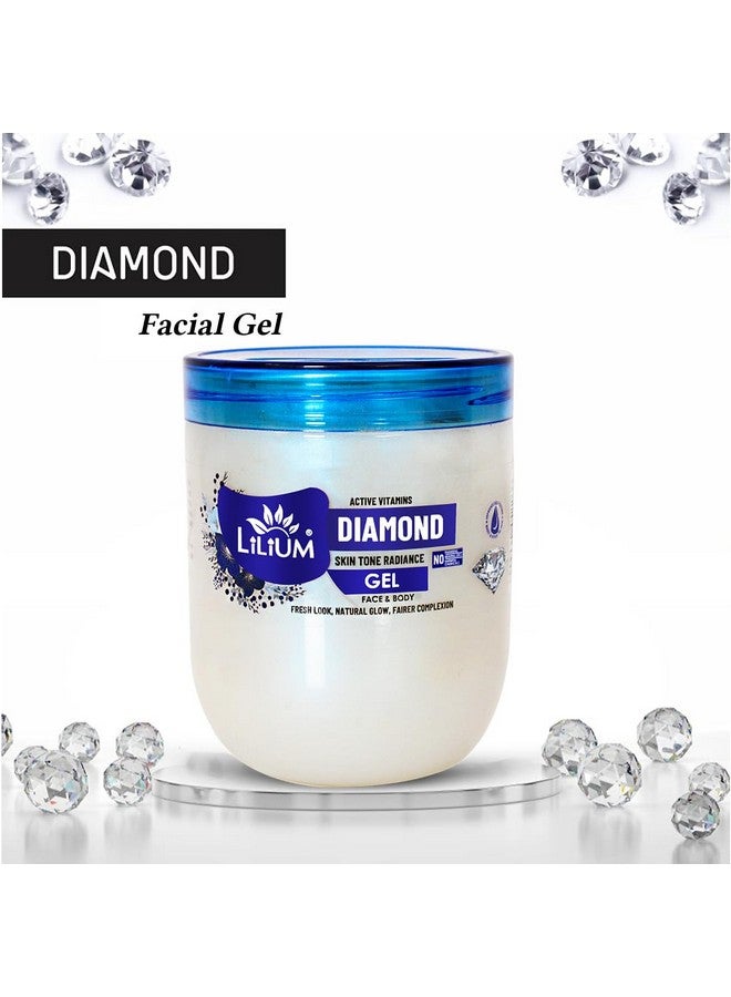 Lilium Diamond Facial Gel 500g, Fresh Look, Natural Glow, Fairer Complexion, Skin Tone Radiance, Hydrates Skin, Reduce Pigmentation, Anti-Aging, Anti-acne, Easy Absorption, All Skin Types - Image 3