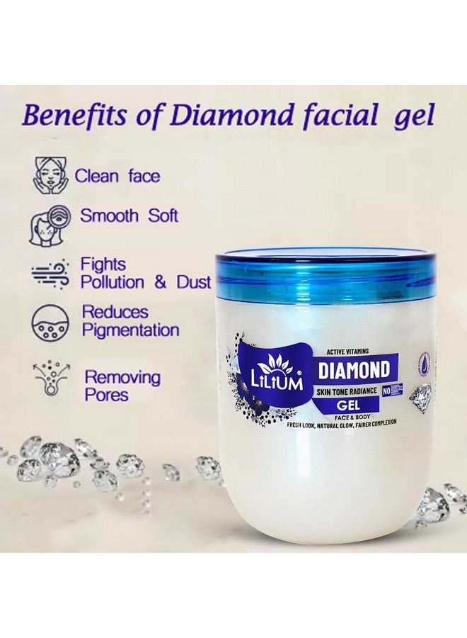 Lilium Diamond Facial Gel 500g, Fresh Look, Natural Glow, Fairer Complexion, Skin Tone Radiance, Hydrates Skin, Reduce Pigmentation, Anti-Aging, Anti-acne, Easy Absorption, All Skin Types - Image 4