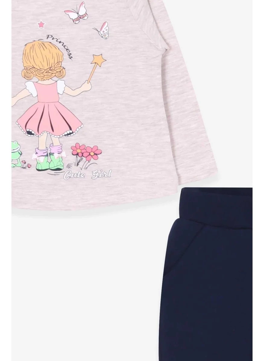 Breeze Girl's Tights Suit Princess Girl Printed 1-4 Years, Beige Melange