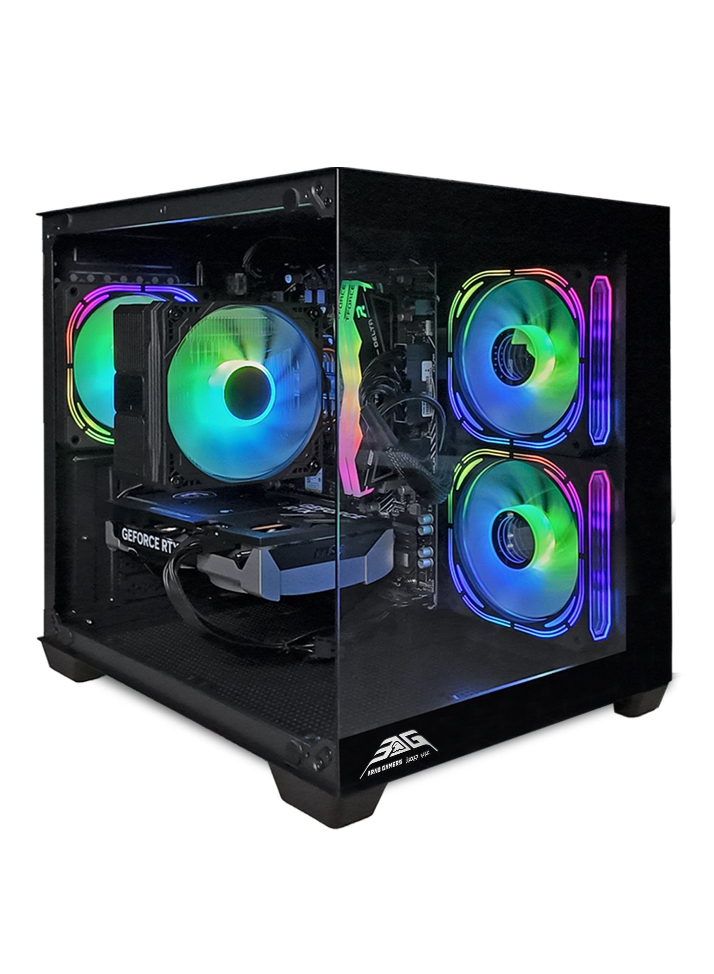 NOVA Black Gaming PC, Intel Core i5-14400F Processor/16GB DDR5 RAM/1TB SSD/8GB Nvidia GeForce RTX 5060 Ti Graphics/Windows 11 Pro/ RGB Gaming Case Black