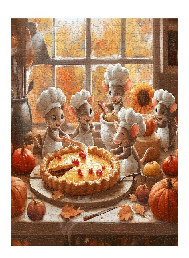 PPuzzling Cute Mouse Puzzles for Adults 1000 Pieces, Fall Kitchen Mice Puzzles, Funny Difficult Animal Jigsaw Puzzle as Home Wall Art - Image 2