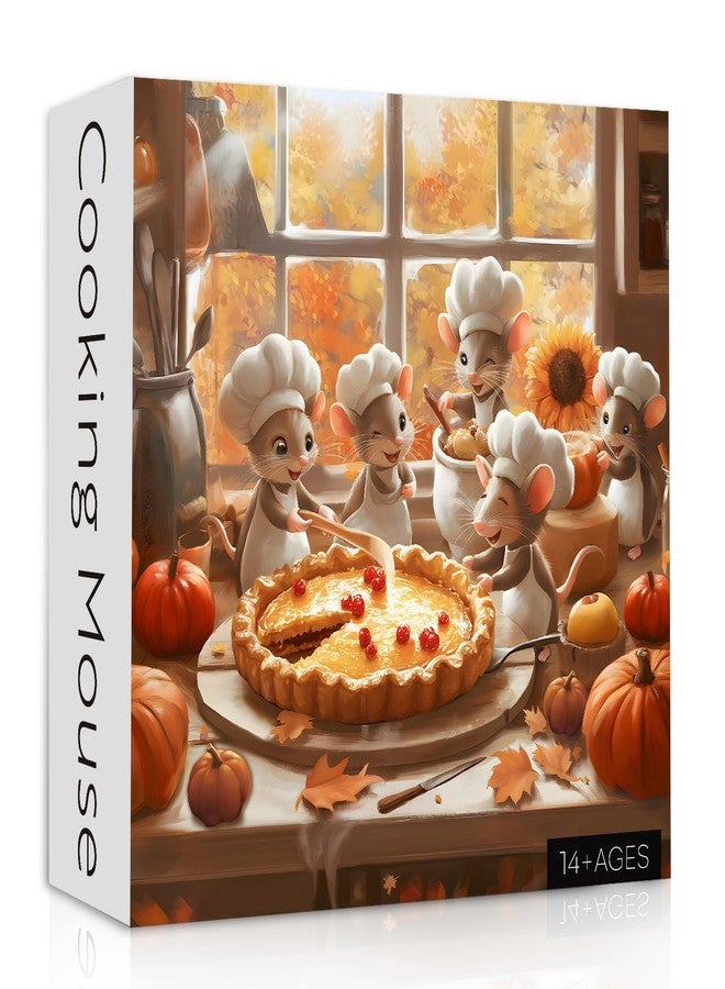 PPuzzling Cute Mouse Puzzles for Adults 1000 Pieces, Fall Kitchen Mice Puzzles, Funny Difficult Animal Jigsaw Puzzle as Home Wall Art - Image 1