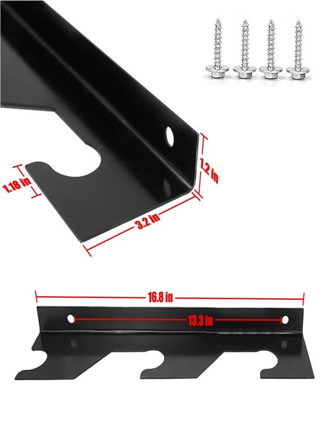 FUXIN Horizontal Steel Barbell Holder, Wall Mounted Olympic Bar Holder Weight Bar Storage Rack Heavy Duty Barbell Racks, 1 Pair (3 Bars) - Image 4