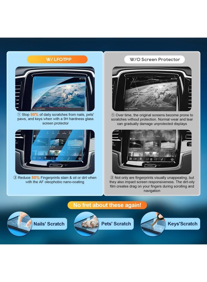 LFOTPP Volvo V90 XC90 S90 Sensus 8.7 Inch Car Navigation Screen Protector,[9H] Tempered Glass Infotainment Screen Center Touch Screen Protector Anti Scratch High Clarity - Image 2