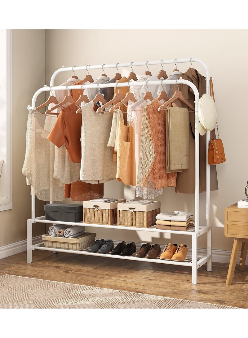 DubaiGallery Double Garment Clothes Rack Wire Shelving Stand Bedroom Coat Clothing Rack  - Image 2