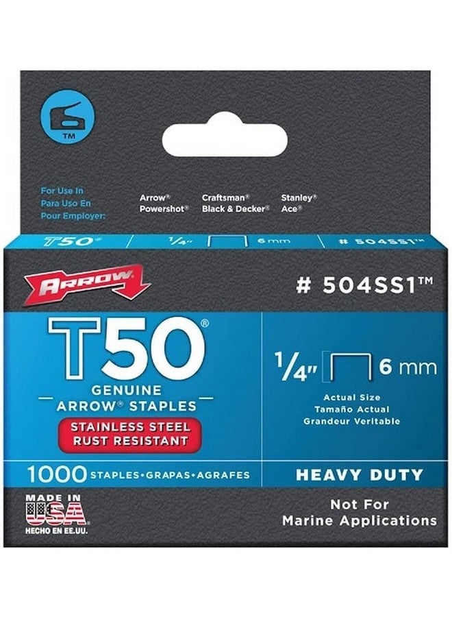 Arrow Fastener 504Ss1 Heavy Duty T50 Stainless Steel Staples For Upholstery, Construction, Furniture, Crafts, 1/4-Inch Leg Length, 3/8-Inch Crown Size,1000-Pack - Image 5