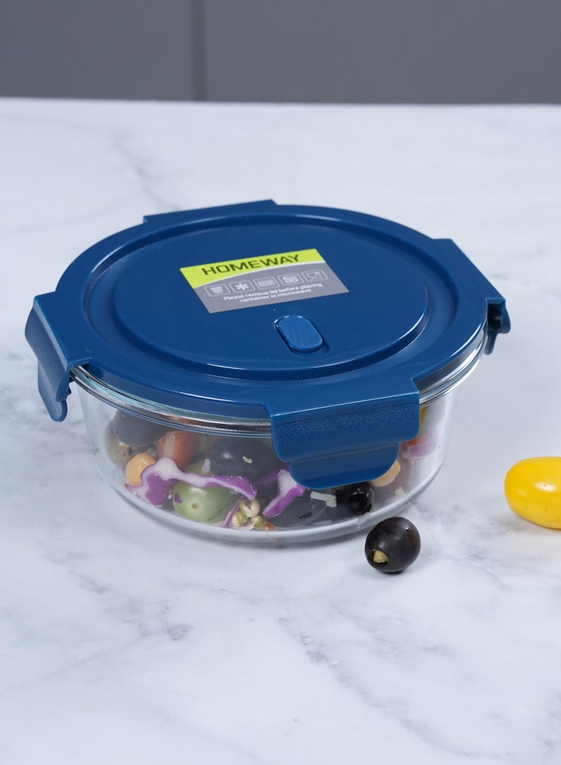 Homeway 620ML Round Glass Food Storage Container – Leak-Proof, Microwave & Freezer Safe - Image 1