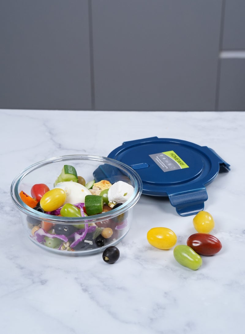 Homeway 620ML Round Glass Food Storage Container – Leak-Proof, Microwave & Freezer Safe - Image 2