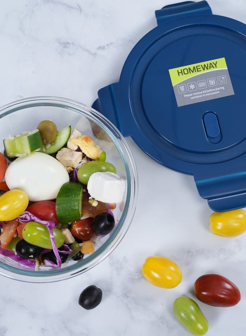 Homeway 620ML Round Glass Food Storage Container – Leak-Proof, Microwave & Freezer Safe - Image 4