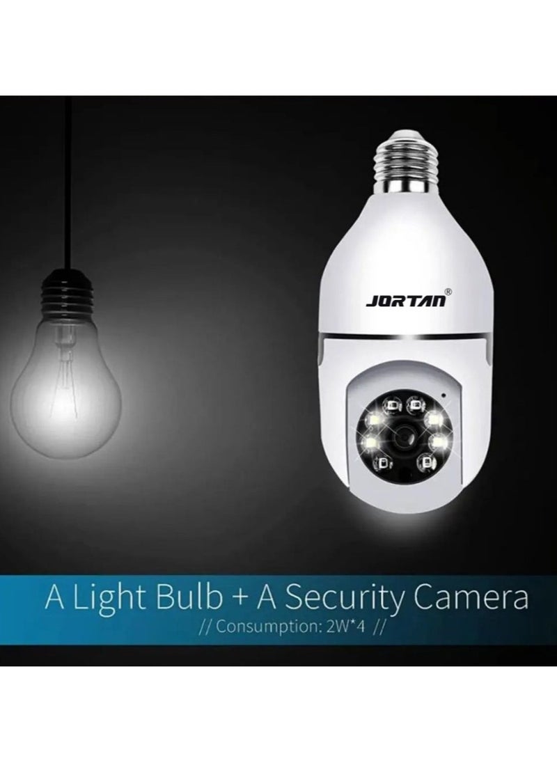 JORTAN - Jortan E27 2MP Light Bulb camera, Color Night Vision, Motion Detection, Two Way Talking, Built in Flash, HD Picture, PTZ Control - Image 1