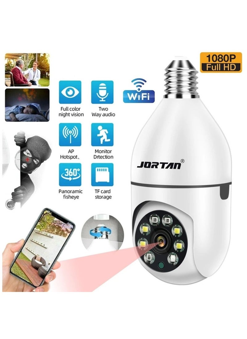 JORTAN Jortan E27 2MP Light Bulb camera, Color Night Vision, Motion Detection, Two Way Talking, Built in Flash, HD Picture, PTZ Control  - Image 4