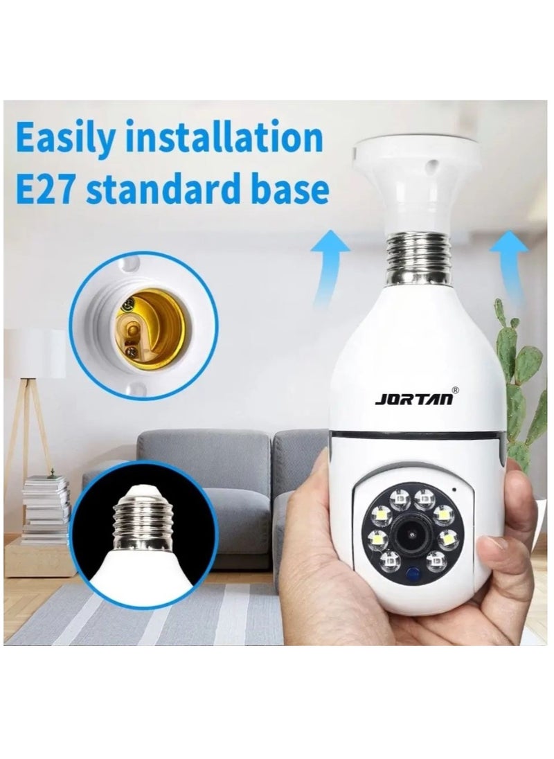 JORTAN - Jortan E27 2MP Light Bulb camera, Color Night Vision, Motion Detection, Two Way Talking, Built in Flash, HD Picture, PTZ Control - Image 1