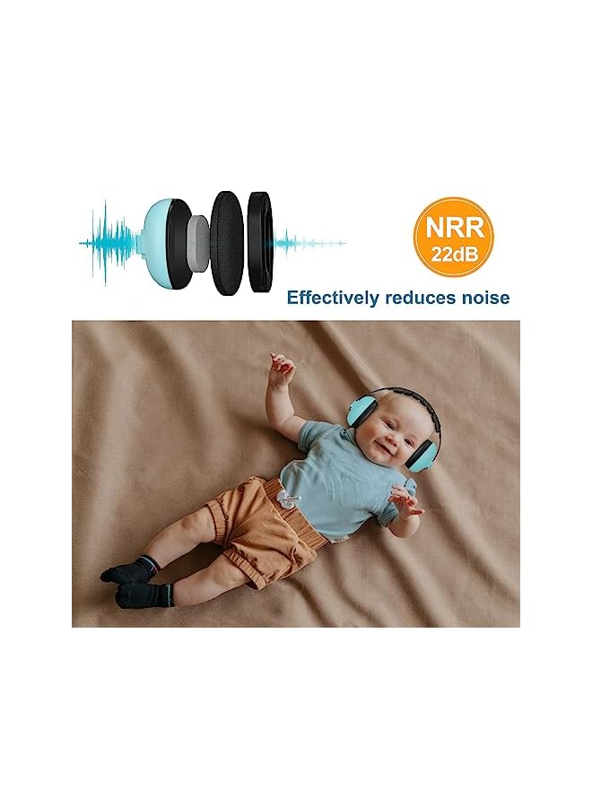 Procases Baby Ear Protection (Aged 0-3 Years), Noise Cancelling Headphone for Infant Newborn Toddler, Soft Hearing Protection Earmuffs for Babies Sleep Travel -Skyblue - Image 2