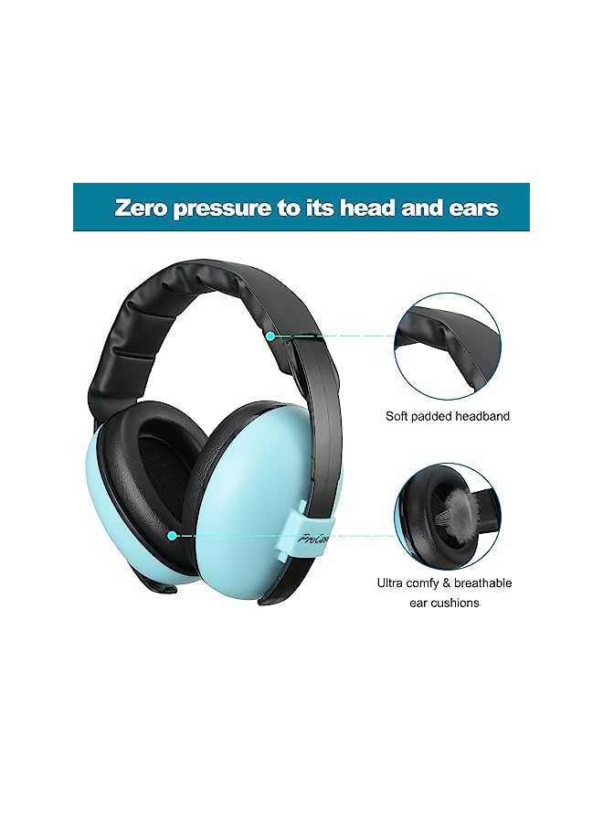 Procases Baby Ear Protection (Aged 0-3 Years), Noise Cancelling Headphone for Infant Newborn Toddler, Soft Hearing Protection Earmuffs for Babies Sleep Travel -Skyblue - Image 5