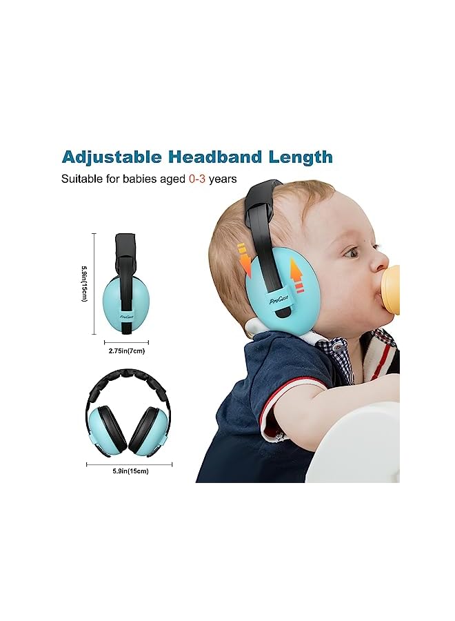 Procases Baby Ear Protection (Aged 0-3 Years), Noise Cancelling Headphone for Infant Newborn Toddler, Soft Hearing Protection Earmuffs for Babies Sleep Travel -Skyblue - Image 3
