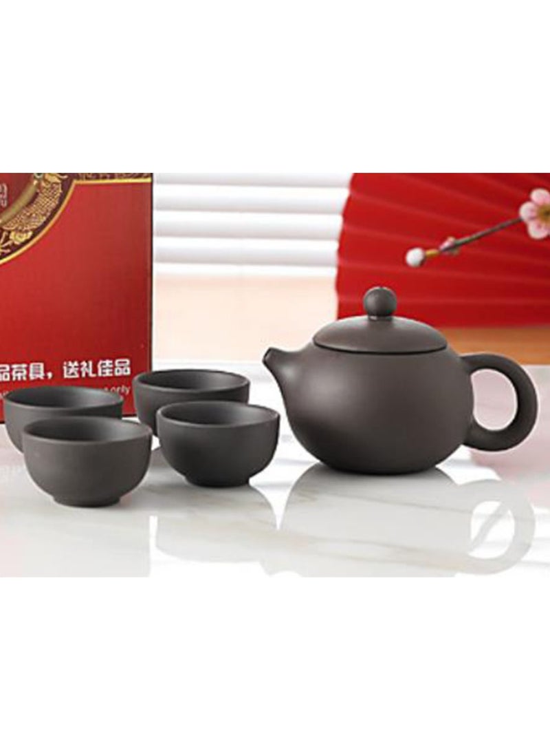 Jingke Zisha Tea Set Gift Set Chinese Yixing Xishi Teapot Kung Fu Tea Set Exquisite Ceramic Tea Set,A Pot Of Four Cups Black 180ml - Image 5