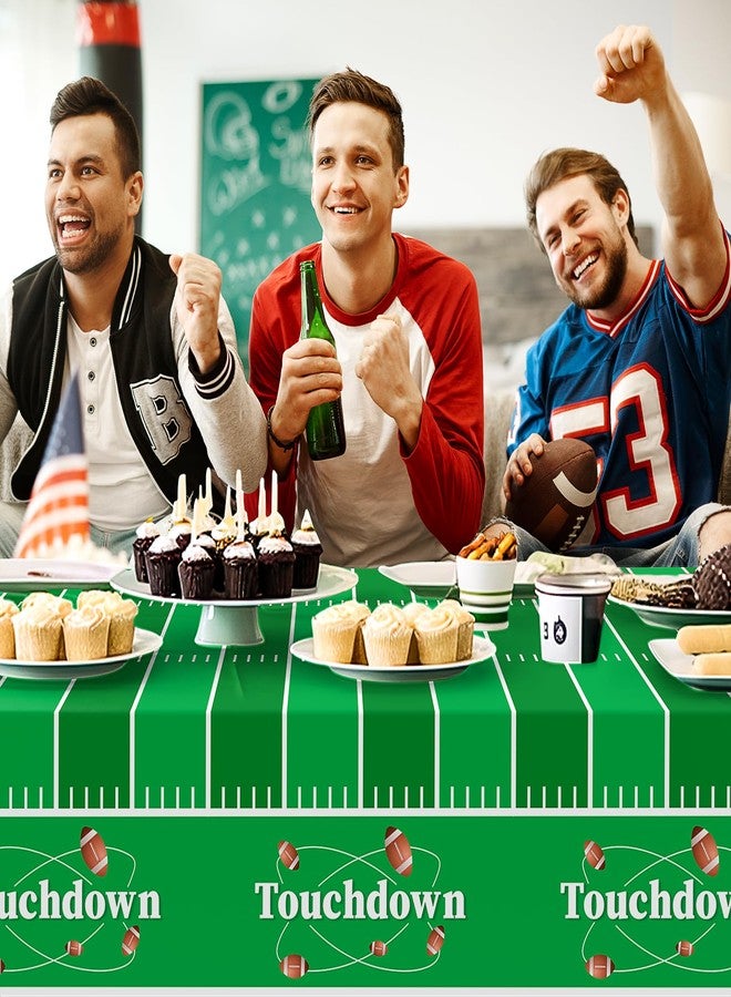 Childom Football Party Decorations,3 Pack Football Tablecloth Disposable Plastic Tablecloth 54" x 108", Football Birthday Party Decor,Football Table Cloth for Rectangle Tables,Football Party Supplies for Home - Image 4