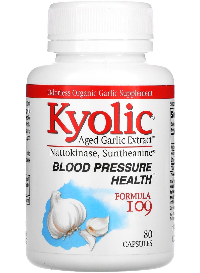 kyolic Aged Garlic Extract, Blood Pressure Health, Formula 109, 80 Capsules