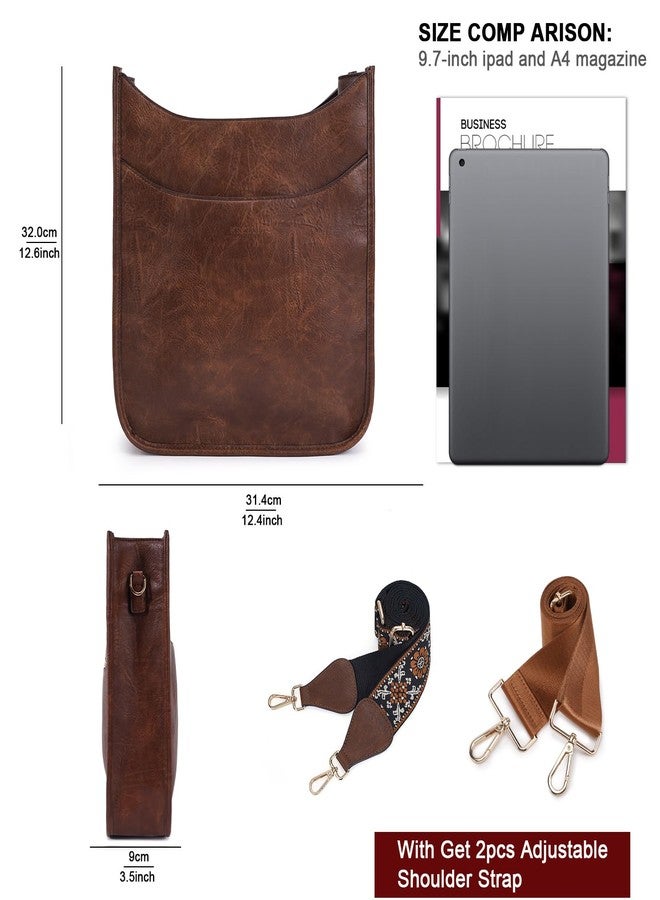 HKCLUF Crossbody Bag for Women Trendy,Vegan Leather Hobo Handbags Women Fashion Shoulder Bags Cross-body Purse with 2PCS Adjustable Strap(Brown Coffee) - Image 4