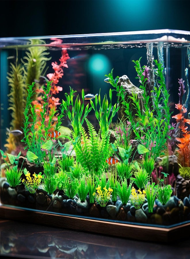 Ameliade Aquarium Plants Decorations 26 PCS Artificial Green Plastic Fish Tank Accessories Large Aquarium Decorations Goldfish Betta Fish Tank Decor - Image 4