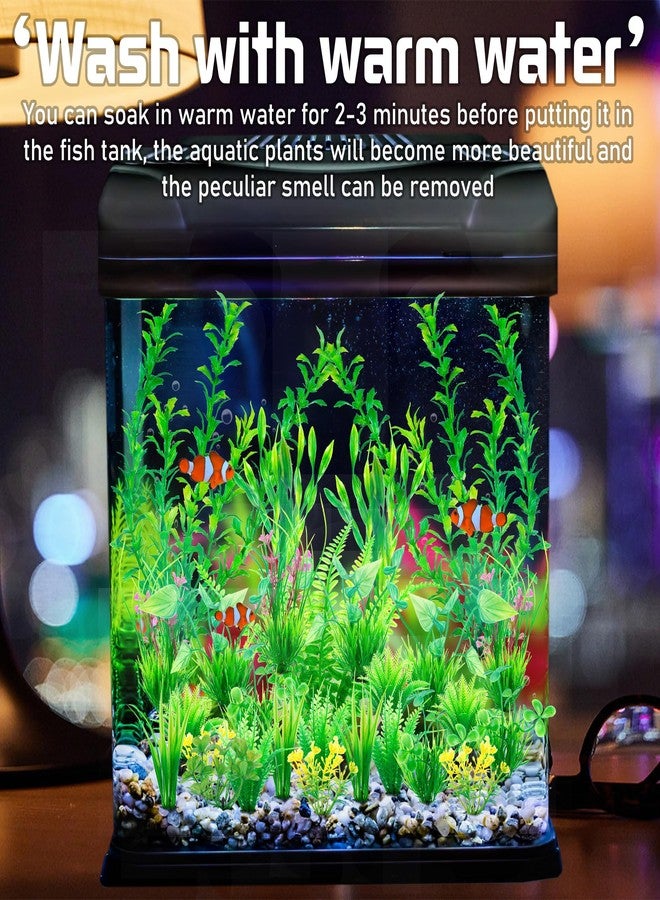 Ameliade Aquarium Plants Decorations 26 PCS Artificial Green Plastic Fish Tank Accessories Large Aquarium Decorations Goldfish Betta Fish Tank Decor - Image 5