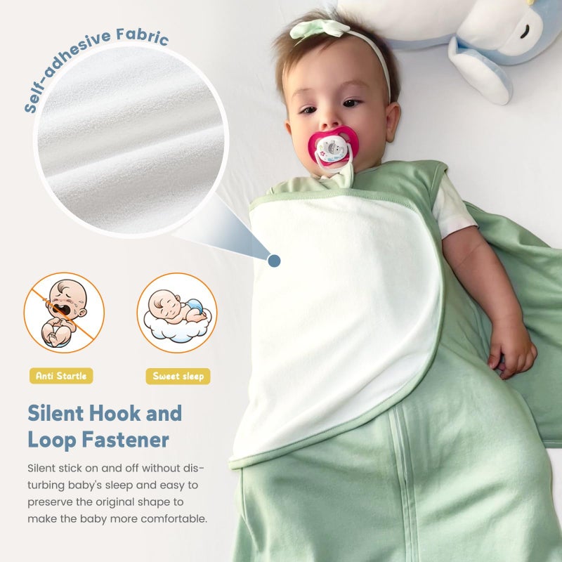 ZIGJOY Sleep Sack Swaddle 1.0 Tog Baby Wearable Blanket 100% Cotton Baby Swaddle Blanket for Newborns 6-12 Months Green&Tropical Rainforest - Image 3