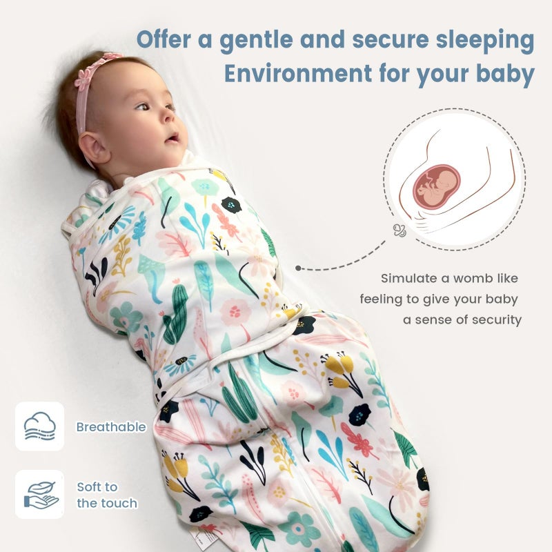 ZIGJOY Sleep Sack Swaddle 1.0 Tog Baby Wearable Blanket 100% Cotton Baby Swaddle Blanket for Newborns 6-12 Months Green&Tropical Rainforest - Image 5
