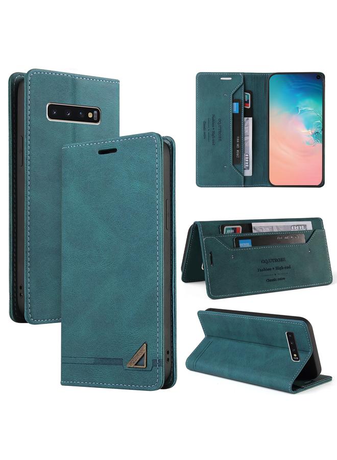 erorex Case For Samsung Galaxy S10+ Skin Feel Anti-theft Brush Horizontal Flip Leather Case with Holder & Card Slots & Wallet - Image 1