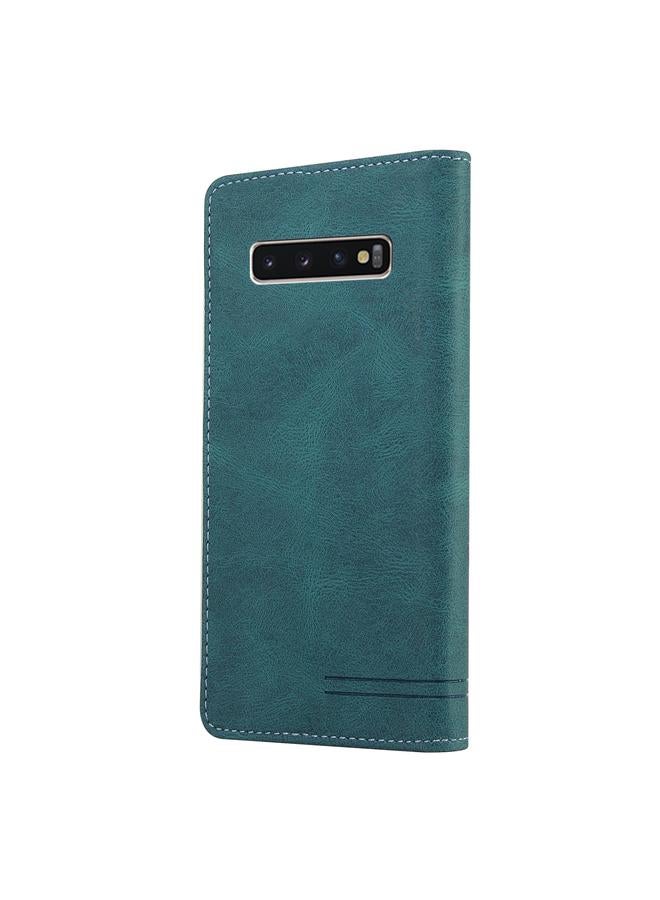 erorex Case For Samsung Galaxy S10+ Skin Feel Anti-theft Brush Horizontal Flip Leather Case with Holder & Card Slots & Wallet - Image 3