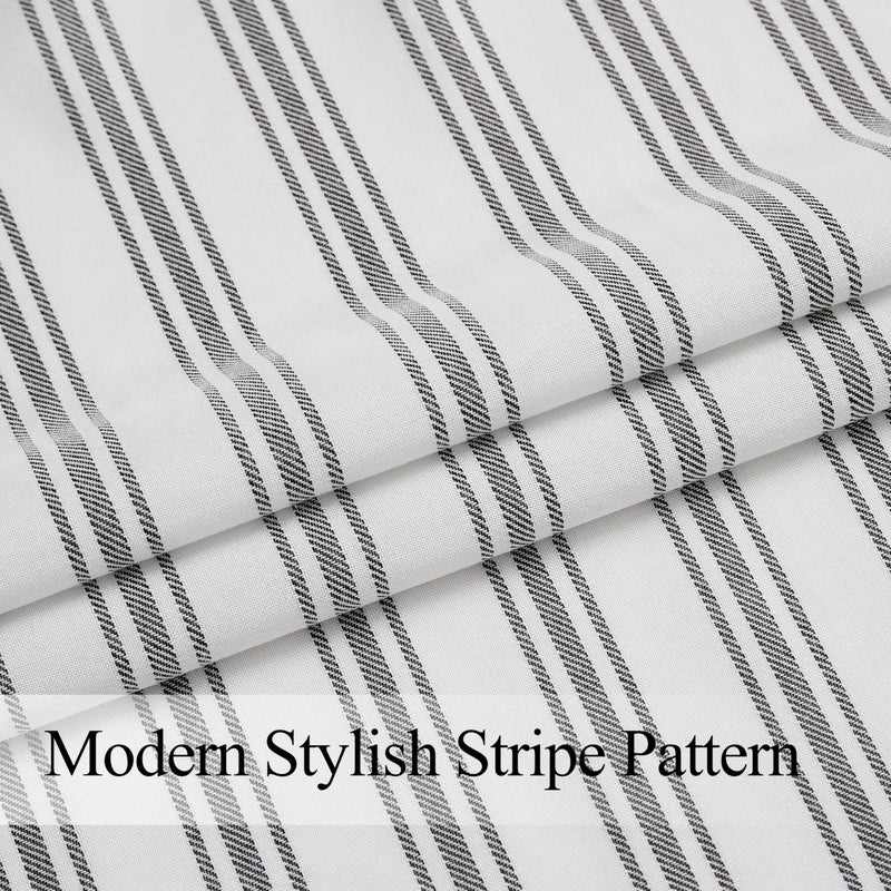 ZJDECOR Stripe Kitchen Window Valances,Black Stripes on White Cotton Blended Light Filtering Fabric,Farmhouse Window Treatment,Rod Pocket Top,55" Wx15 L(Pack of 1) - Image 5