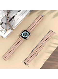 Color Fans Apple Watch Ocean Band 41mm 40mm 38mm for Men Women, Soft Silicone Sport Band Replacement Strap for Apple Watch Ultra iWatch Series 8 7 SE 6 5 4 3 2 1 Milk Tea  - Image 5