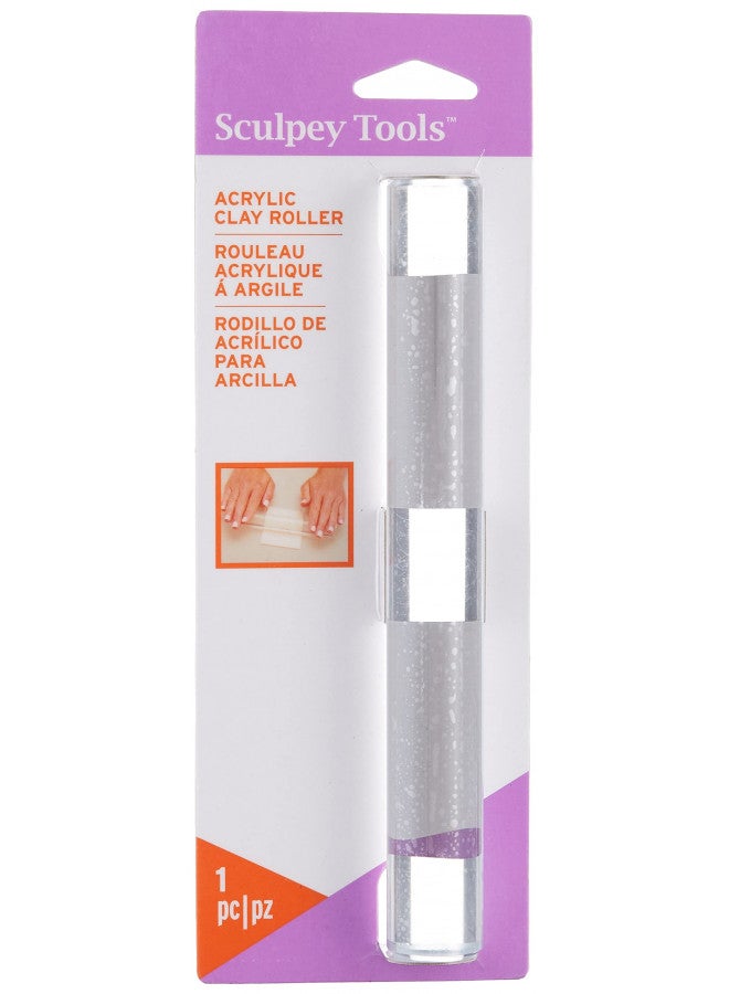 Polyform Sculpey Tools 8" Acrylic Roller, essential clay tool, use with multiple types of clay - polymer oven-bake clay, air dry and non dry, great for all skill levels and craft projects  - Image 1